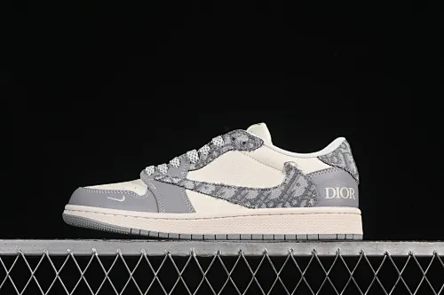 All categories Air Jordan Jordan series basketball shoes Air Jordan 1 Low high-end customized low-top sneakers Travis Scott x Fragment Design x Air Jordan 1 Low OG SP AJ1 Joe 1 Dior joint feather gray low-top cultural casual sneakers XS7089-612